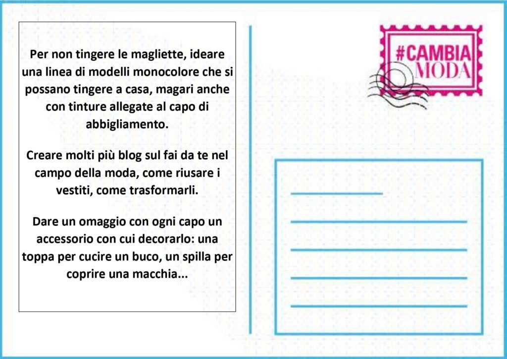 cartolina scrivi il cambiamento cambia moda_mani tese 2020_3