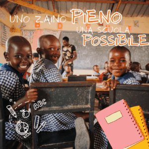 Dona divise scolastiche a una classe